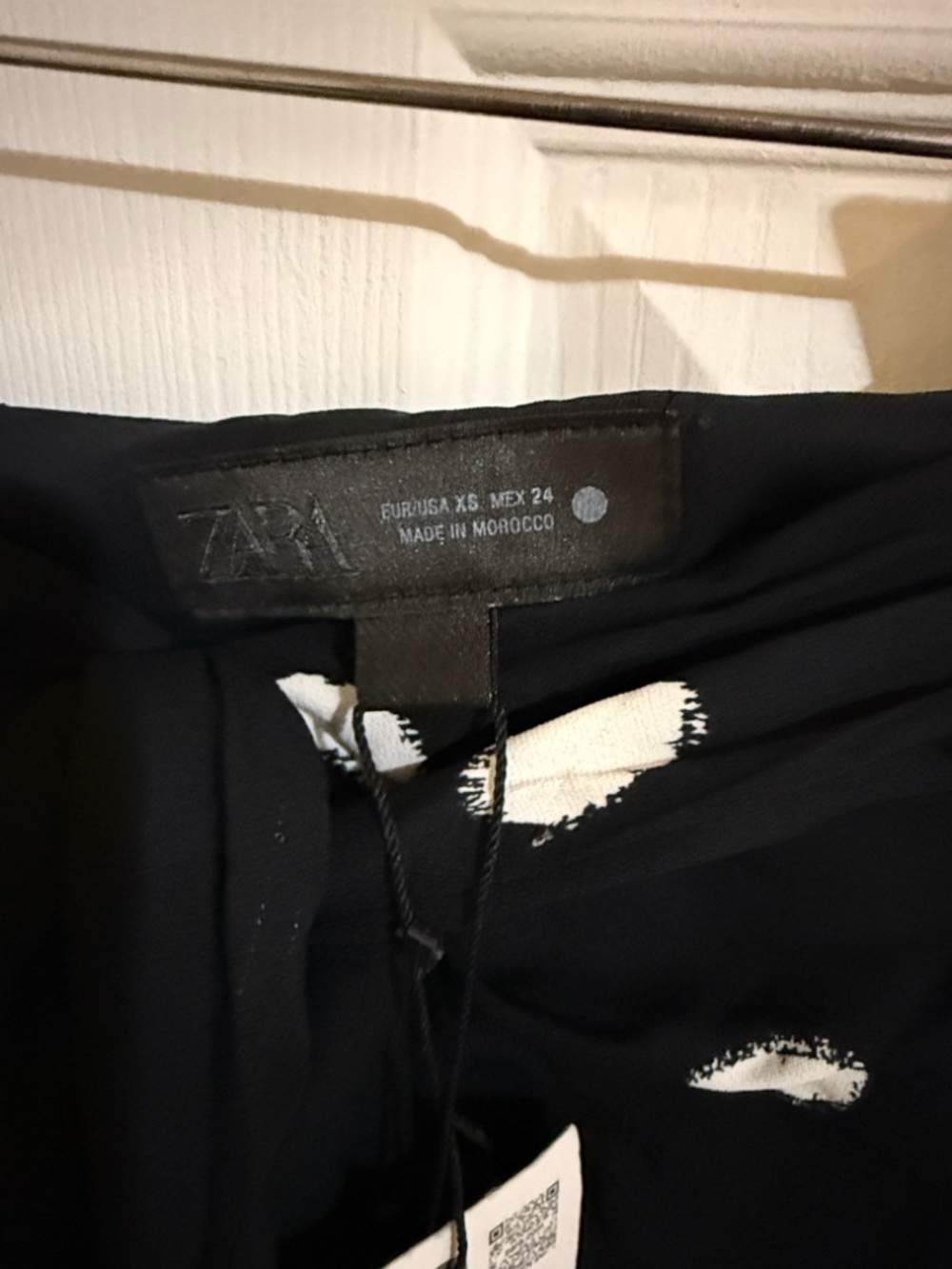 Zara Black Maxi Skirt with White Polka Dots - Picture 3 of 5